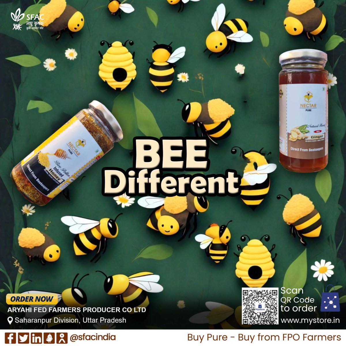 sfacindia's tweet photo. Purity intact, benefits doubled. Now enjoy the goodness of pollen &amp; ginger with natural honey. Stay well &amp; keep your planet waste-free.

Buy straight from FPO farmers👇

https://t.co/q5gCOtQyQm

🍯

#VocalForLocal #NBB #Honey #NaturalSweetness #Beeutiful #Beekeeping #RawHoney https://t.co/EI09OyJXQA
