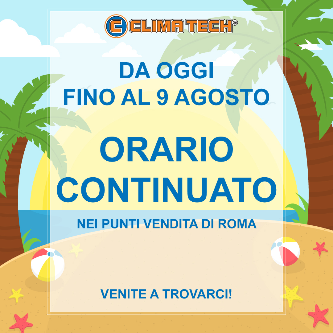 ingrossoclima's tweet photo. Da oggi per tutta l'estate i 2 punti vendita di Roma sono aperti con orario continuato dalle 8,30 alle 18,00
https://t.co/IXubAOhFre https://t.co/KN1DsxcVuB