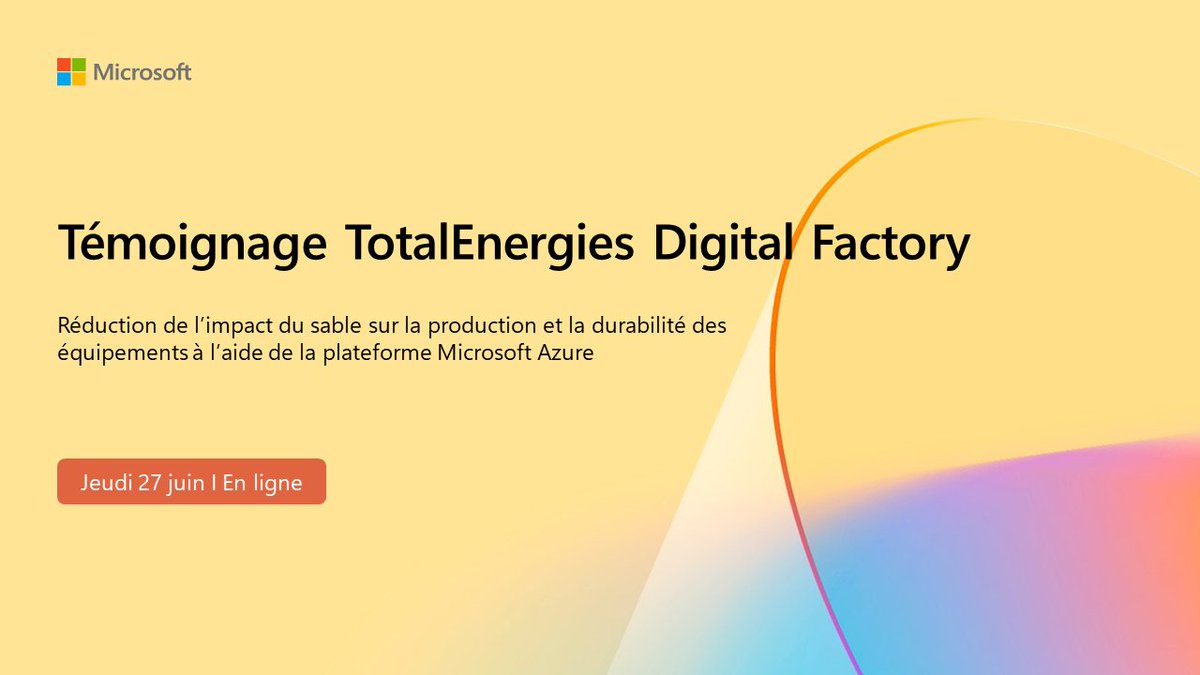 🚀Découvrez comment TotalEnergies utilise l’architecture “Event Driven” pour gérer l’impact du sable sur la production et la durabilité de ses équipements. 

Rejoignez-nous pour cet événement captivant ! Inscrivez-vous ici ➡️➡️msft.it/6018YgUja