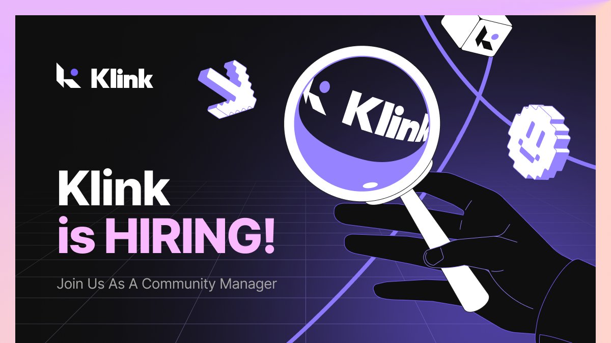 klinkrewards's tweet photo. Are You the #Web3OG Who Can Keep Up with Trends? Klink is growing, and we need YOU!🚀

With over 60k users and our own token launch on the horizon, we're looking for a Web3 Community Manager to lead our official channels and keep up with trends! 
Help us connect better with our Klinkers and take our community engagement to new heights. 🌟 

Apply now through the Klink Job Dashboard!
#Hiring #CommunityManager #CryptoJobs #Klink #Web3Jobs #jobvacancy #CryptoOpportunities