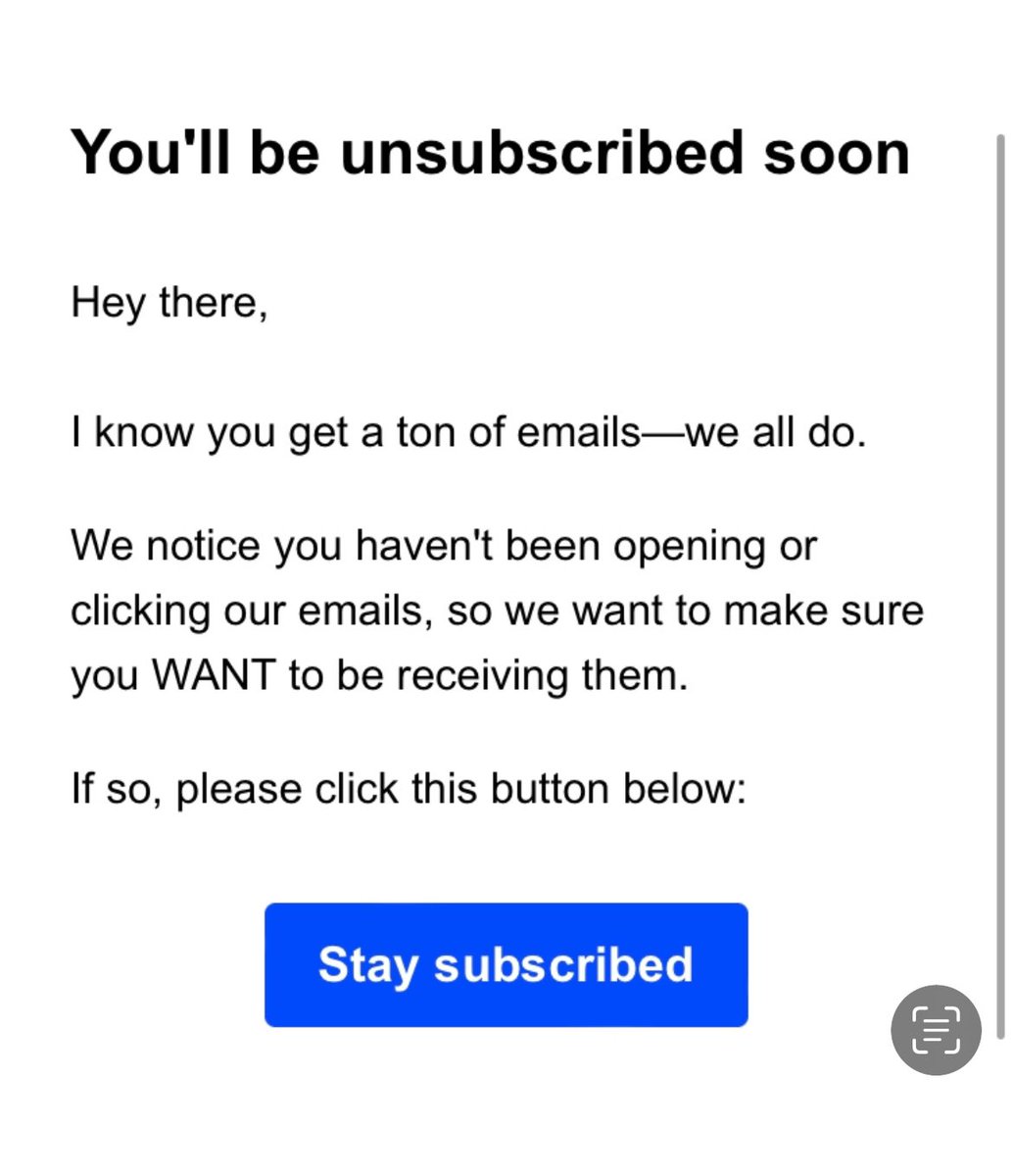 WritefulCopy's tweet image. Wouldn’t it be nice if more companies sent you this kind of email to help you achieve a slimmer inbox?

#contentmarketing #mailinglists #CRM