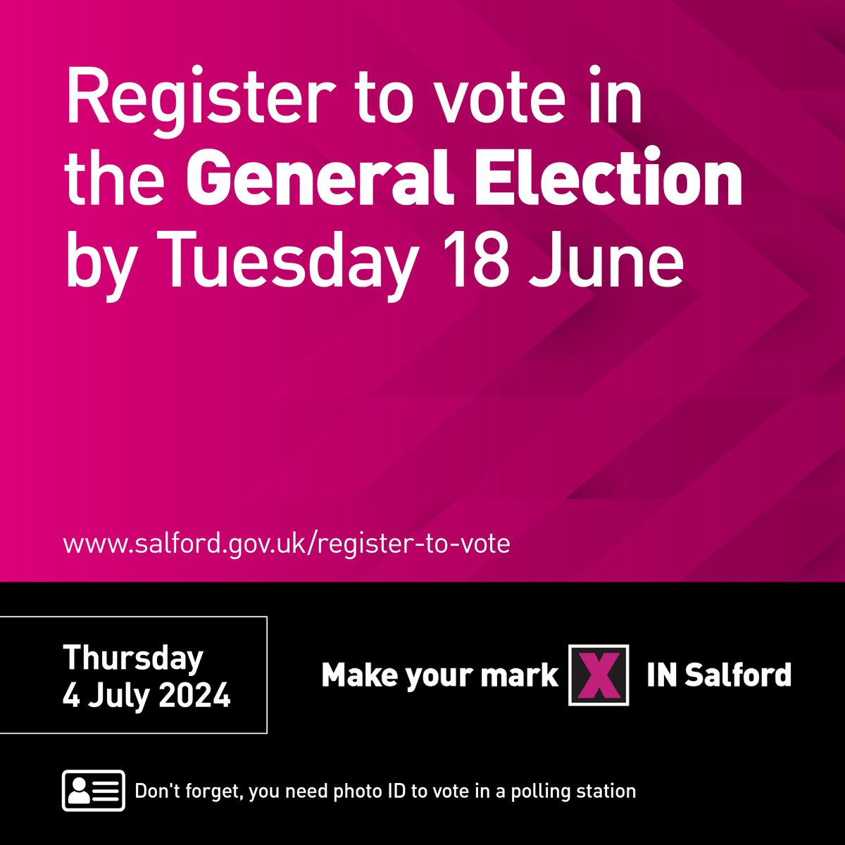 Want to vote in July’s #UKElection but not already registered? Today is your last chance to #registertovote. It only takes 5 mins &amp; your National Insurance number. See URL in graphic for more info.