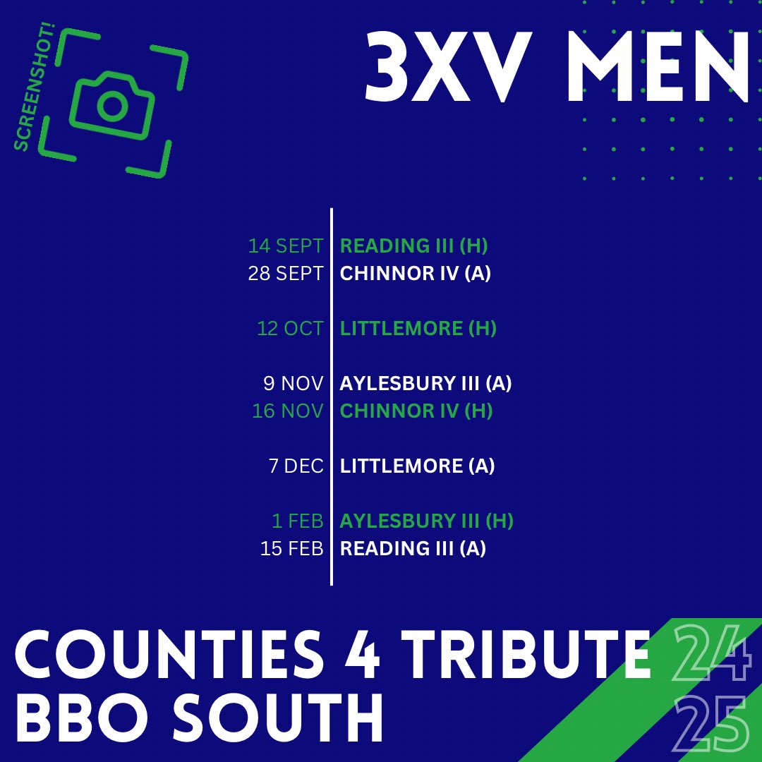 Abbey RFC (@abbeyrugbyclub) on Twitter photo Senior Menβs 2024/25 fixtures are out π
πΈ Donβt forget to screenshot and get the dates in your diary.
Which fixture are you most looking forward to?
#AbbeyRFC #rdguk
<a href="/BerksRFU/">Berkshire County RFU</a> Senior Menβs 2024/25 fixtures are out π
πΈ Donβt forget to screenshot and get the dates in your diary.
Which fixture are you most looking forward to?
#AbbeyRFC #rdguk
<a href="/BerksRFU/">Berkshire County RFU</a>
