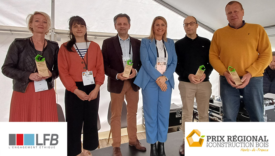 🏆♻ 3è édition de la Journée du Biosourcé et Géosourcé pour le Bâtiment en Hauts-de-France : le <a href="/Groupe_LFB/">Groupe LFB</a> est fier d’avoir obtenu le "Prix spécial bâtiment industriel" dans le cadre du Prix régional de la Construction Bois, pour son Unité de Valorisation des déchets à Arras.