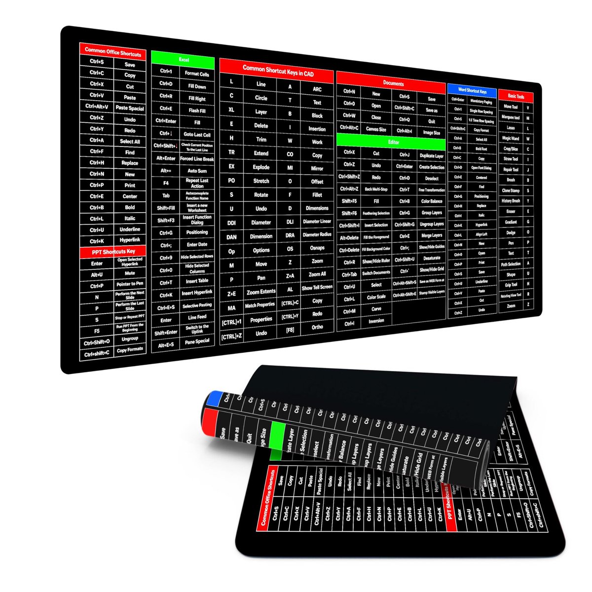 Antislip Keyboard Pad Smart Desk Mat Mousepad for Office Table with Shortcut Key Patterns Office Software Shortcuts, Extended Large Anti-Slip Laptop and Mouse.
✅Size:-32*12 inch
✅Material :- Anti-slip Rubber
👉️Price:-999/-NPR
🛒Dm for order.