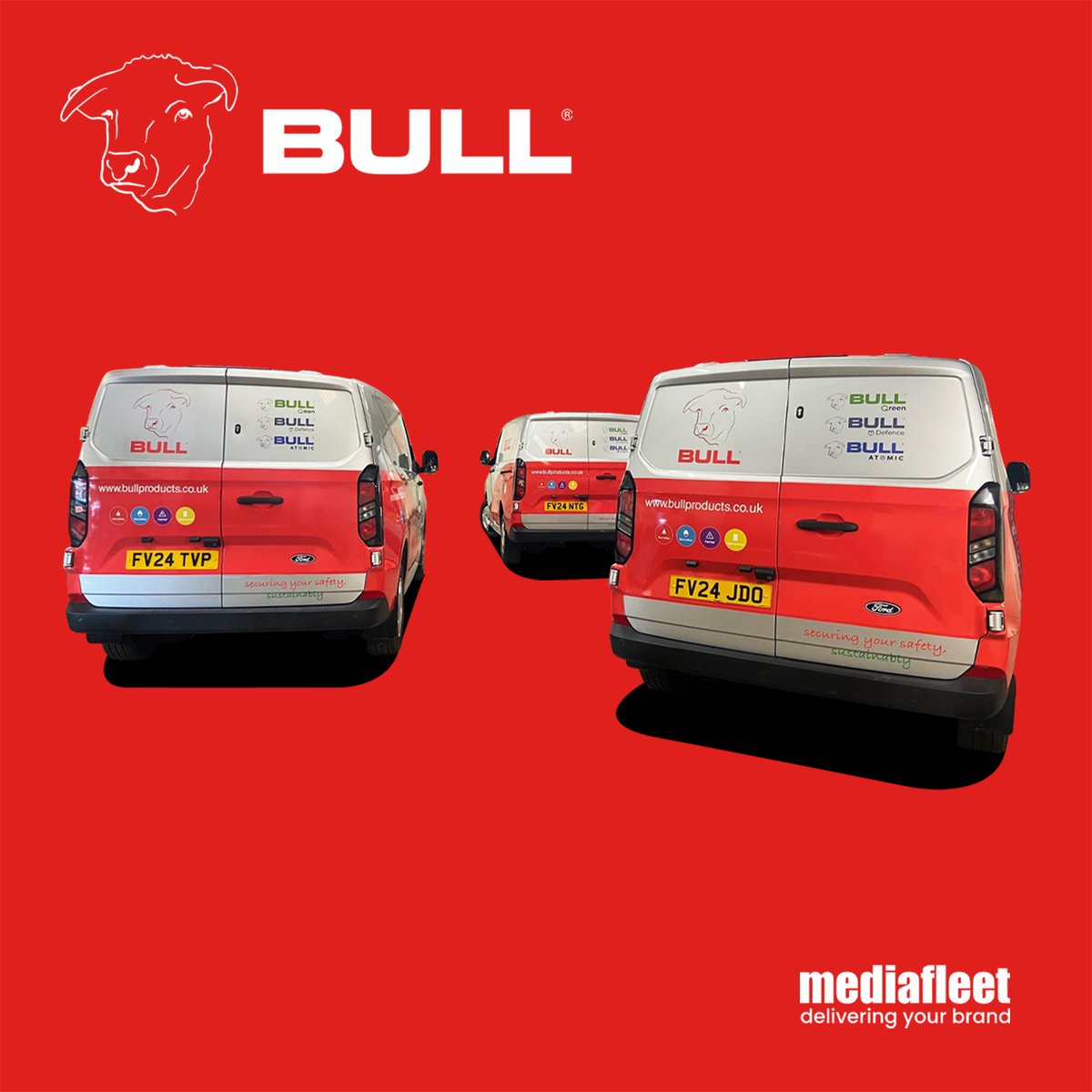 MediafleetLtd's tweet photo. Geared up for the Road Ahead!
@bullproducts welcome their newly branded #Ford Transit Custom panel vans into their fleet network and we couldn’t be more excited to spot these out on the UK roads.
#MotusUK
#PentagonGroup
#AlphabetGB
#FleetBranding #NewVanDay #OOHAdvertising https://t.co/zsiyvRgNgg