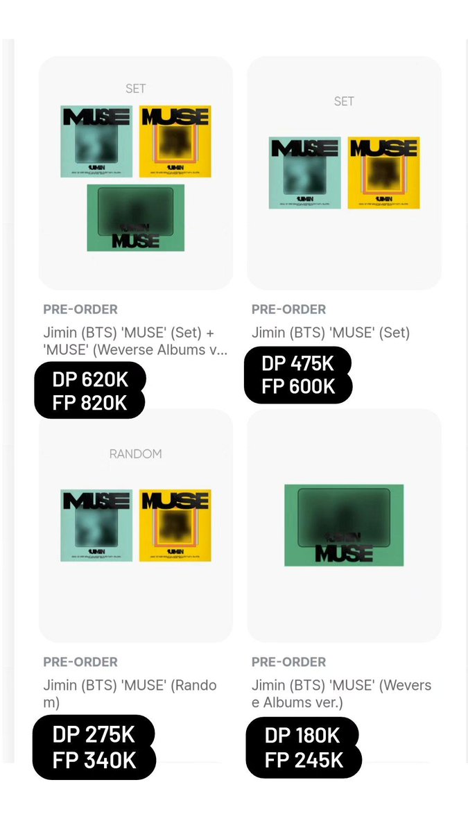Digoface_id's tweet photo. PO ALBUM JIMIN 'MUSE'
PRICE ON PICT

⚠️Berat naik harga naik, berat turun harga turun⚠️

 Details:
📍Kota Jambi
✅EMS&amp;TAX
✅Bisa CO🍊
✅CO weverse
✅GO Line/WA
❌Packing

Wts wtb preorder pre order muse jimin closer than this jm bts set random https://t.co/NJpm5Ua6x6