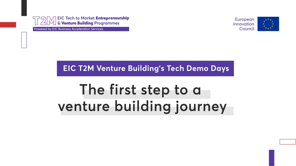 EUeic's tweet image. In May, the #EUeic Tech to Market Venture Building Programme hosted 5️⃣ Tech Demo Days! 

39 #eicPathfinder and #eicTransition projects participated, the start of their enriching venture building journey with the EIC. 🚀

Read more 👉 eic.eismea.eu/community/stor…