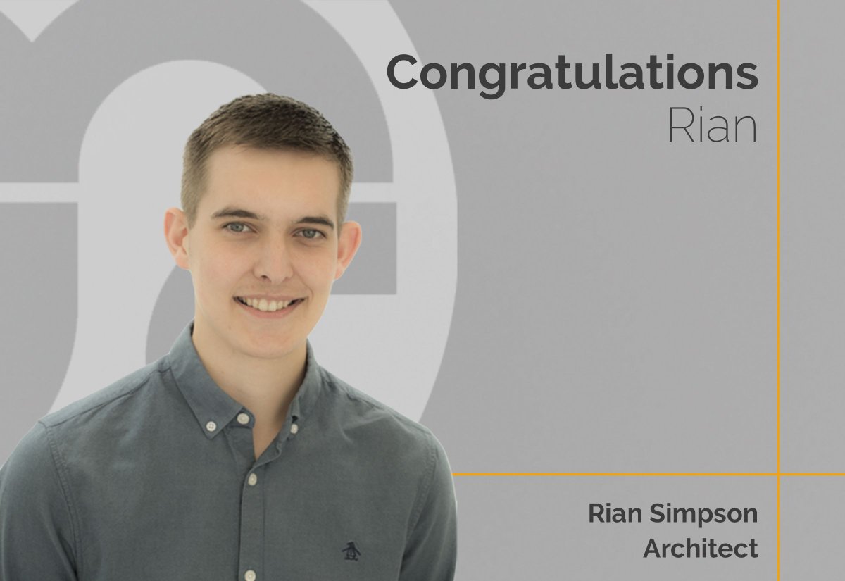 UMC Architects are delighted to announce Rian Simpson is now a fully qualified Architect after passing his RIBA Part 3 through the L7 Architecture Apprenticeship <a href="/TrentUni/">Nottingham Trent University</a>. Congratulations Rian. We are proud of you and wish you every success in your career progression with us.