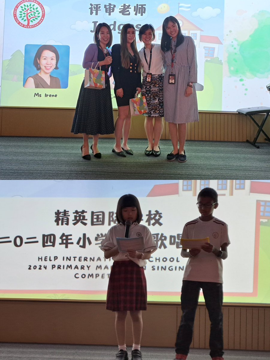 歌唱比赛今天圆满结束了！恭喜各位得奖者！The Primary Mandarin Singing Competition for Year 4, 5, and 6 successfully concluded today. The students were well-prepared and delivered outstanding performances. Special thanks to the three judges for taking the time to attend! <a href="/HELPISKL/">HELP International School</a>