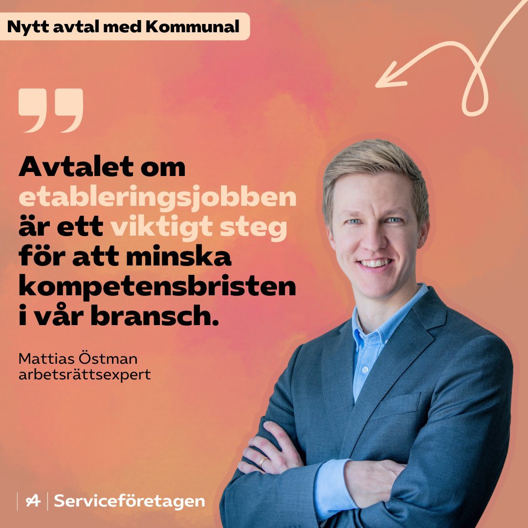 Nu har Serviceföretagen tecknat avtal med Kommunal om etableringsjobben. Läs mer här👉serviceforetagen.se/2024/06/18/ser… <a href="/almega/">Alesha Mega</a> #etableringsjobb #svpol