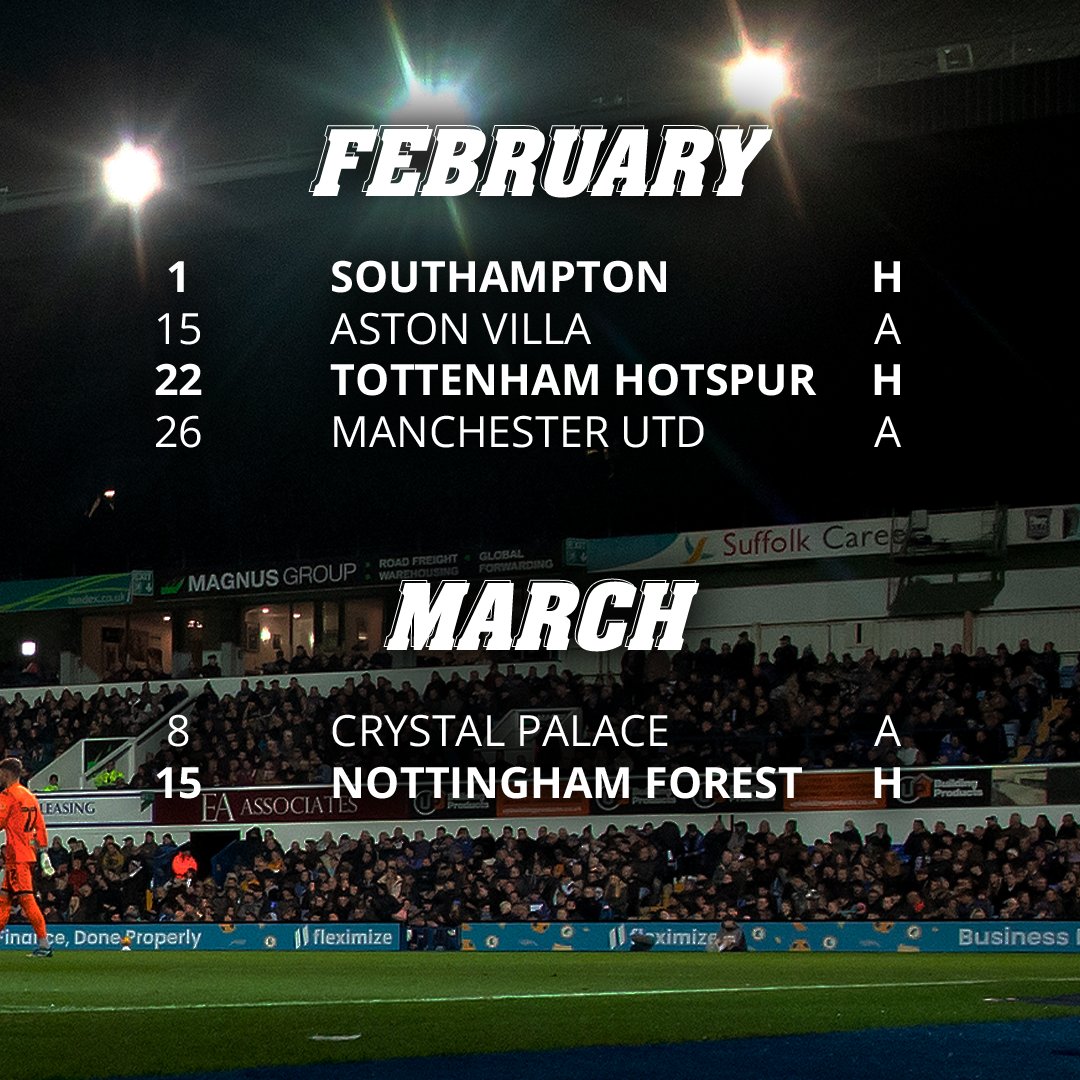 IpswichTown's tweet photo. Our 2024/25 @premierleague schedule! ⤵️