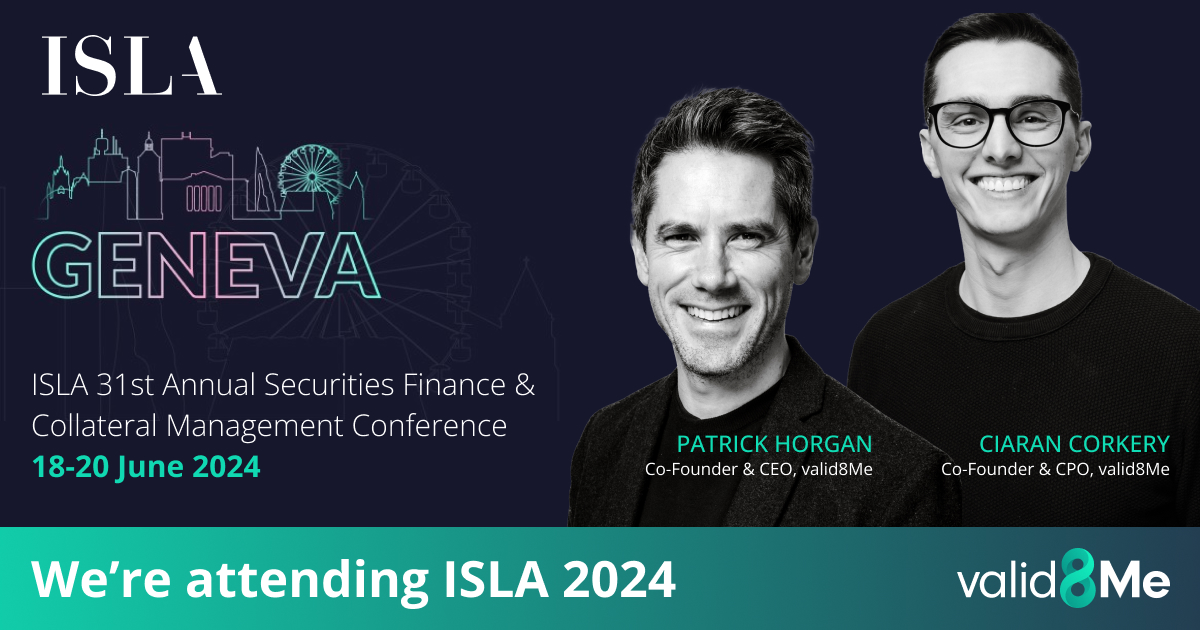valid8Me_com's tweet image. Looking forward to a great few days at the ISLA Annual Conference !🤝
If you'd like to know more about EquiLend Onboard+, powered by valid8Me, meet us at ISLA or email info@valid8Me.com to discuss how your firm could leverage Onboard+
#securitieslending #equilend #valid8Me #ISLA