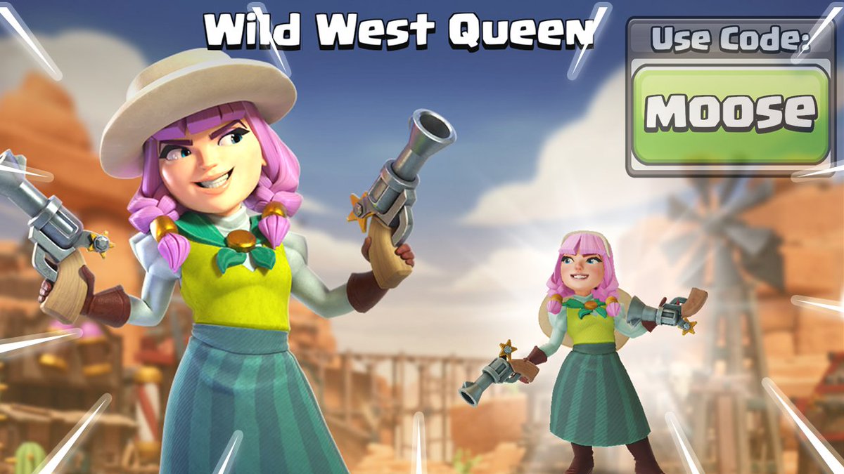 Clash of Clans 'Wild West Queen Skin' GIVEAWAY! 
I'll send you a code which you can redeem in-game, 1 x Winner! #GiftedBySupercell ❤️ 

To enter the GIVEAWAY:  
❤️ Retweet this post and follow me!    

I will DM the winner on 24/06/2024, if no reply within 48 hours, I'll pick a