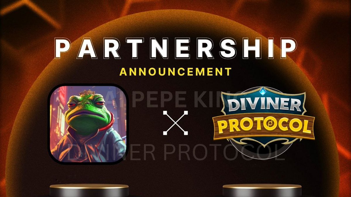 Diviner Protocol | Building Metaverse (@divinerprotocol) on Twitter photo 🌟 PARTNERSHIP ANNOUNCEMENT🌟
We are pleased to announce our partnership with @AIPepeKing!
AI PEPE KING is the largest AI Meme Community on Polygon ($AIPEPE). Provide Free AI Customer Service to Web3 Projects, Free AI Web3 Know All Bot to Web3 User. 
Let's build together! 🌟 PARTNERSHIP ANNOUNCEMENT🌟
We are pleased to announce our partnership with @AIPepeKing!
AI PEPE KING is the largest AI Meme Community on Polygon ($AIPEPE). Provide Free AI Customer Service to Web3 Projects, Free AI Web3 Know All Bot to Web3 User. 
Let's build together!