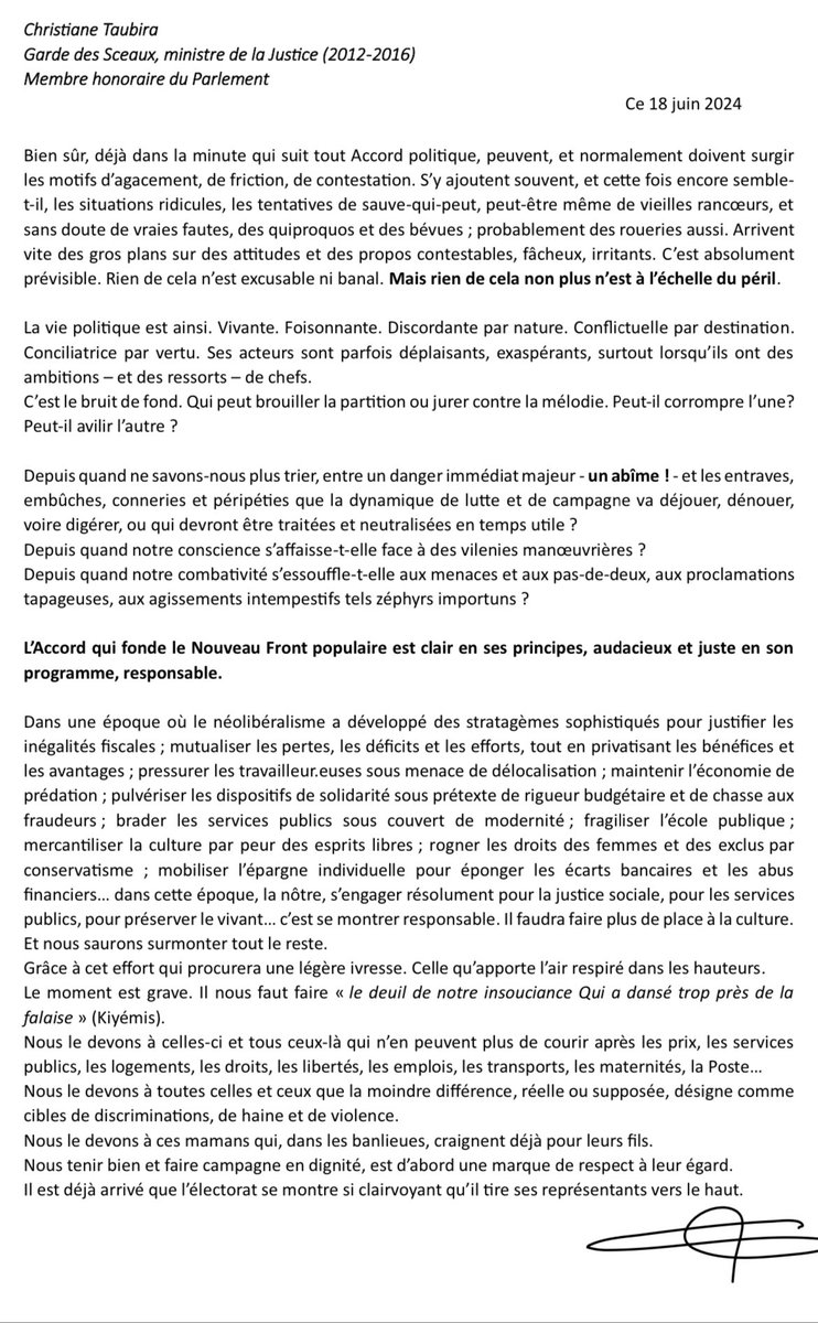 L’Accord qui fonde le #NouveauFrontPopulaire est clair en ses principes, audacieux et juste en son programme, responsable.