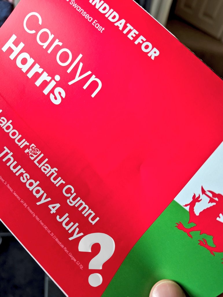 TaintedGimp's tweet photo. @carolynharris24 I noticed your recent flyer wasn't printed in your local constituency nor even the country of Wales. Any reason for not supporting local businesses? https://t.co/hoCfP89umM