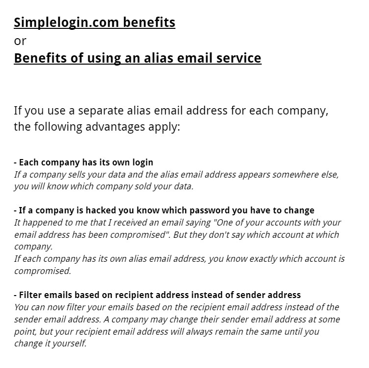 hiccups1980's tweet photo. I have summarized 7 benefits of @SimpleLogin
7 reasons why I love Simplelogin. 🥰❤
#love #simplelogin #alias #aliasservice #aliasemail #aliasmail #security #antiphishing #hacking #antihacking #antispam #nospam #privacy https://t.co/TAs1S3CNB7