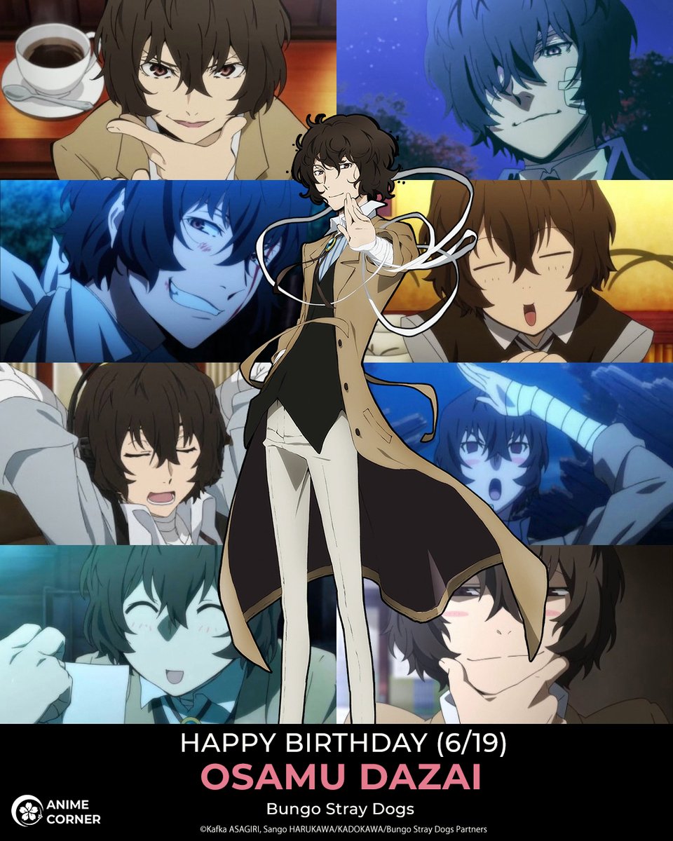 Happy birthday to the former Port Mafia Executive and current member of the Armed Detective Agency with suicidal tendencies, Osamu Dazai! 🎉🎂🤎

CV (EN): Kaiji Tang
CV (JP): Mamoru Miyano
Anime: Bungo Stray Dogs