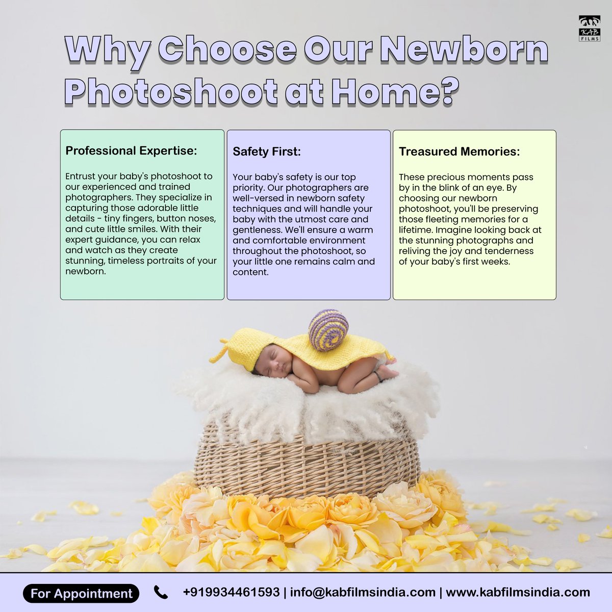 Kabfilmsindia's tweet photo. Why choose our Newborn Photoshoot at home.? 
For more details dm us or you can also reach out us at +919934461593, info@kabfilmsindia.com
Visit our website: https://t.co/vbGRUI3M6t

#newbornhomeshoot #kabfilmsindia #babyshoot #newbornhomeshoot #homeshoot #babyshoot #shoot https://t.co/KG26kxV8qZ
