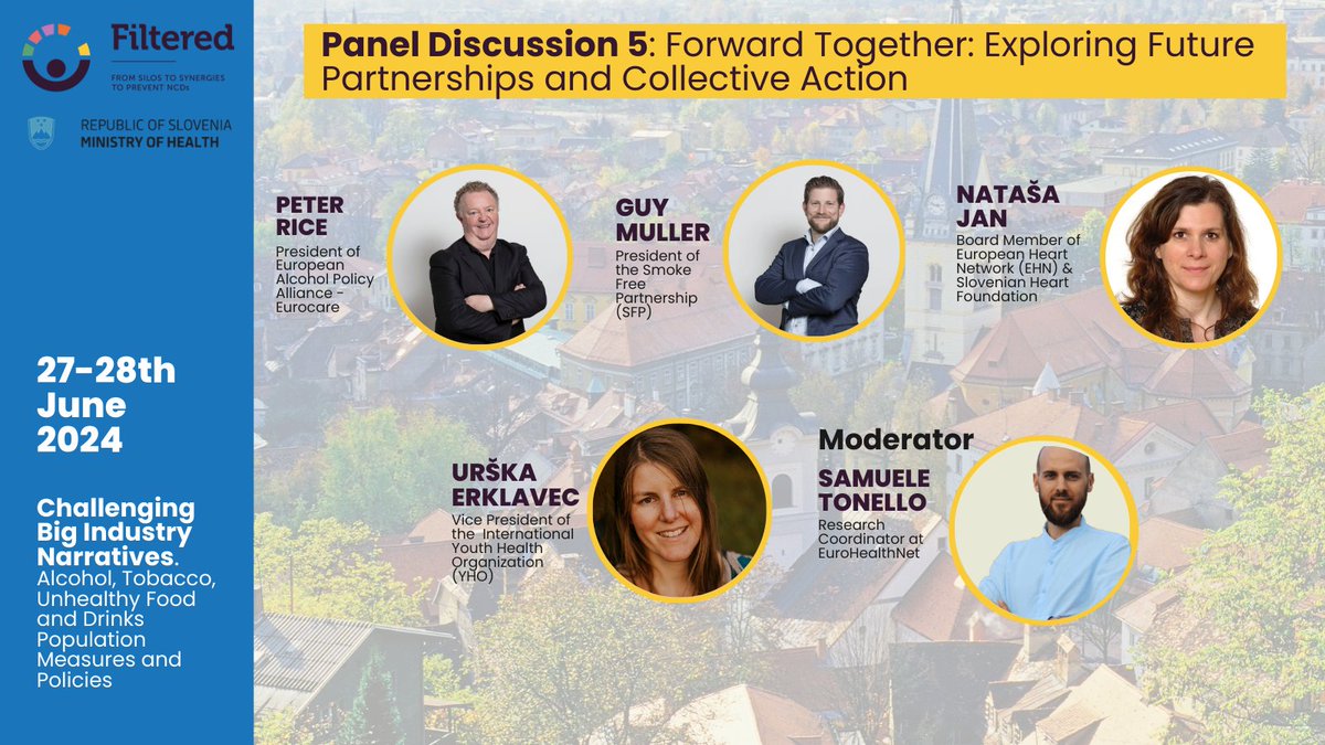 -10 days to the #FILTERED conference!

Join us and President Guy Muller for an engaging conversation on the future of collective action regarding #NCDs prevention.

📅 27–28 June 2024
📍 Intercontinental Hotel, Ljubljana, Slovenia
🖊️ REGISTER HERE: bit.ly/3W91Ty4