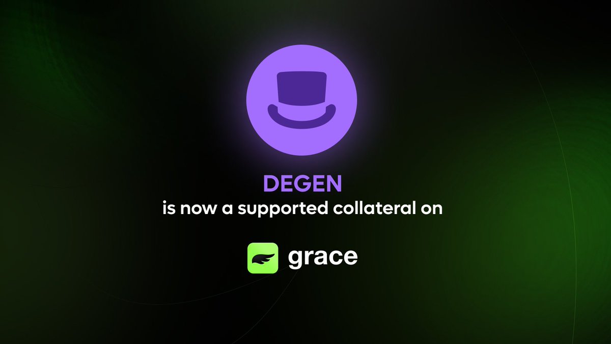 Holders of $DEGEN may now use it as collateral to borrow at grace.loans

Tag a $DEGEN holder who might be looking for a loan below 👇