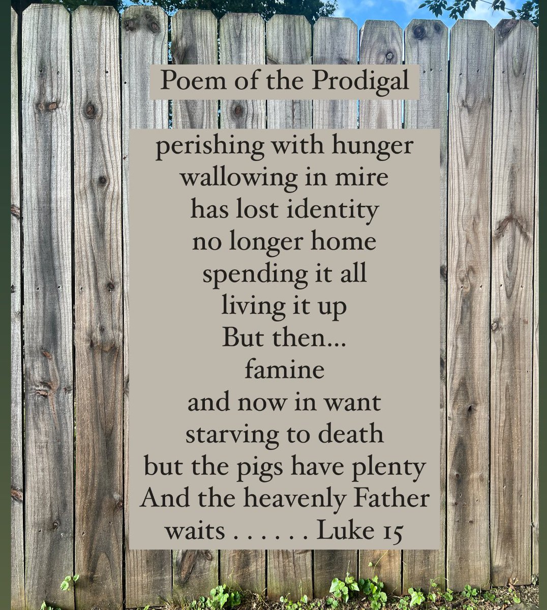 nowprayingnash's tweet image. Pray for the prodigals 

#prodigal #prodigalson #prodigaldaughter #prodigalchild #theprodigal #lovedbyGod #comehome #tuesdayvibes #poemoftheday #poemsthatdontrhyme