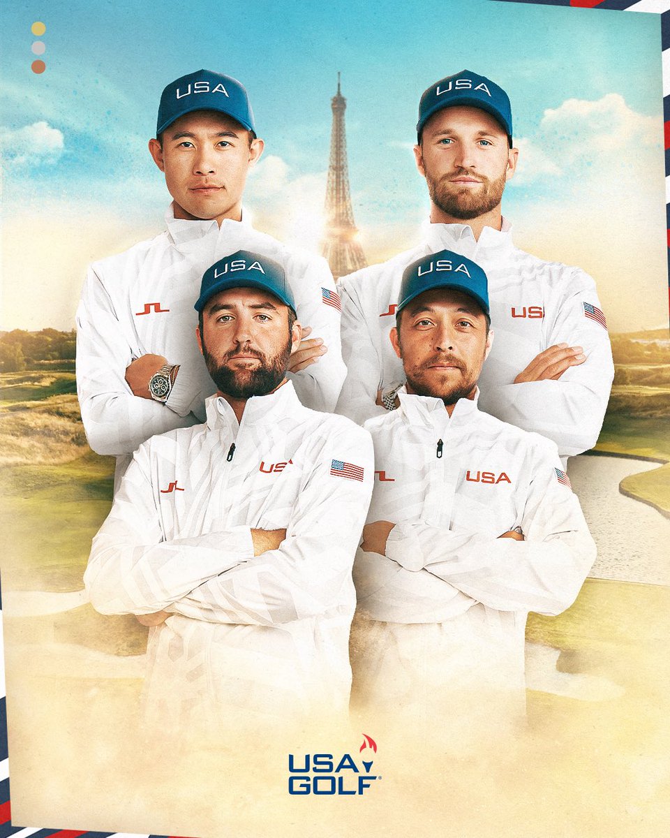 The FOUR for #ParisOlympics. 🇺🇸

Scheffler, Schauffele, Clark, Morikawa.

#TeamUSA