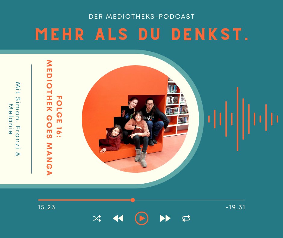 mediothek's tweet photo. Unsere neue #Podcast-Folge ist raus und es gibt mal wieder ein eeetwas nerdiges Herzensthema... 📷
Nämlich #Anime und #Manga! 📷
Lasst euch von Simon, Franzi und Melanie mitreißen und in die japanische Kunst und Kultur entführen 📷

https://t.co/u6WzudXiTE https://t.co/9SAUVxTdzg