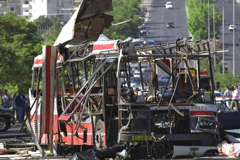 On June 18th, 2002, a suicide bomber entered the 32A bus and detonated an explosive device in #Jerusalem, resulting in the deaths of 19 and injuring over 74. Today, we stand in #solidarity with the families of the victims as they honor the memory of their loved ones 🕯️ 
📷: GPO