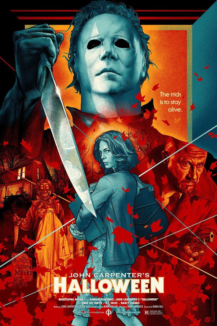 DoyleofDarkness's tweet photo. "I met him fifteen years ago. I was told there was nothing left - no reason, no conscience, no understanding in even the most rudimentary sense of life or death, good or evil, right or wrong..." A glorious alternative poster for John Carpenter's HALLOWEEN by Martin Ansin. #horror https://t.co/AxxzbDmFRu