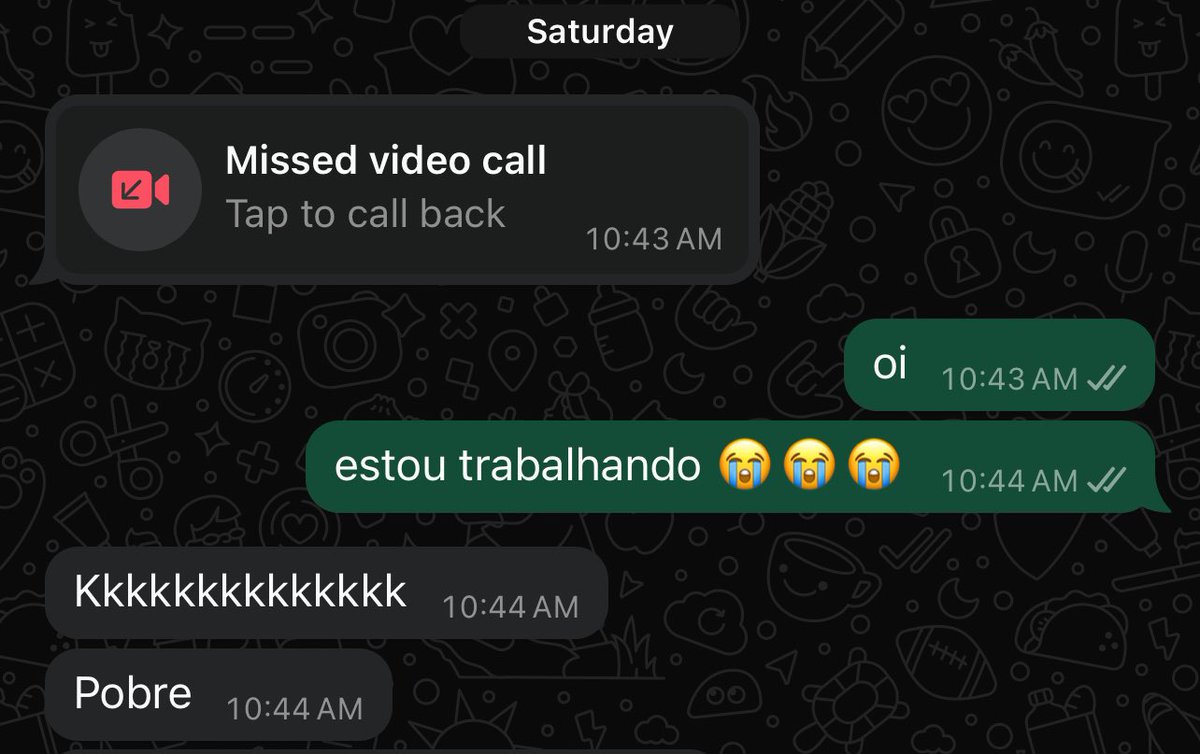 lwnzi's tweet photo. e eu que estava trabalhando no sábado aí minha mãe me ligou e https://t.co/Z34oD1MkS5
