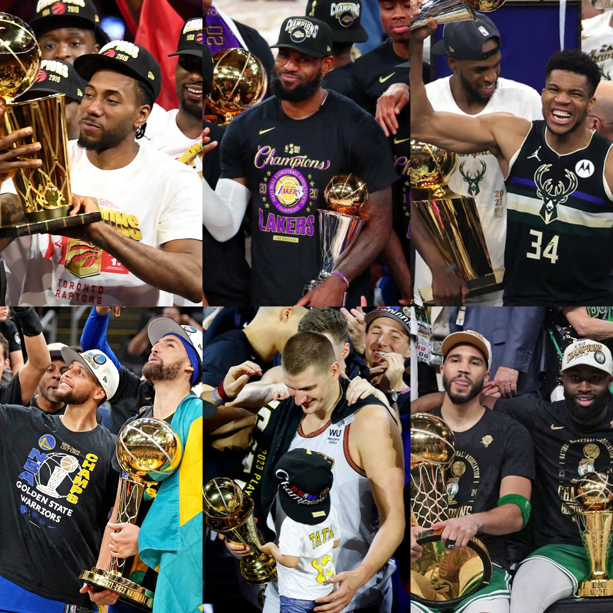 50 Nuances on X 2019 RAPTORS 2020 LAKERS 2021 BUCKS 2022 WARRIORS 2023 NUGGETS 2024 CELTICS 6 champions differents en 6 ans https t qQqZrZeRLm X