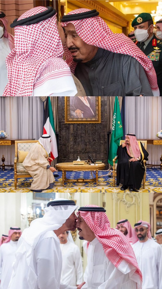 سيدي #خادم_الحرمین_الشريفین الملك سلمان بن عبدالعزيز يتلقى التهنئة من قادة دول البحرين ٫ الكويت ٫ الإمارات بمناسبة النجاح الكبير والتنظيم العظيم والمميز لموسم حج هذا العام 1445هـ.