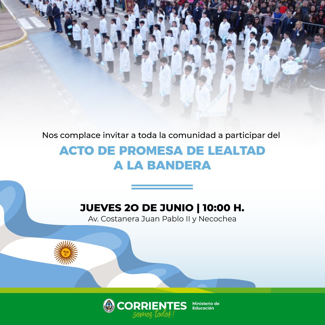 mieducacionctes's tweet photo. ¡Celebremos juntos la promesa de lealtad a nuestra bandera! 🇦🇷 Unámonos para honrar nuestro símbolo patrio y celebrar los valores que nos unen como comunidad. ¡Los esperamos! https://t.co/QWmoM57ZRF