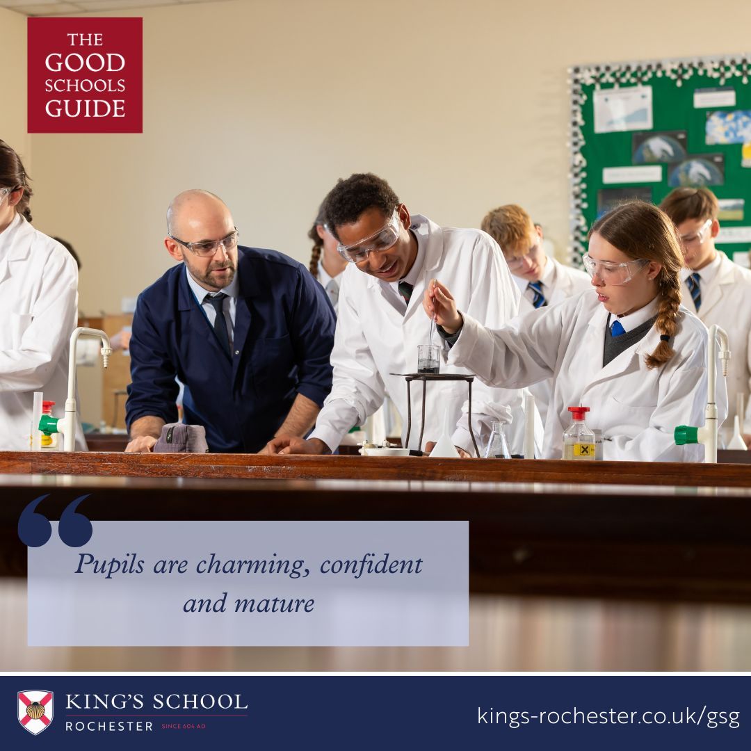 KingsSchoolRoch's tweet photo. Our latest @GoodSchoolsUK review is now live. 
"Pupils are charming, confident and mature – these are youngsters that look you in the eye and can hold a decent conversation."
Read the full review here: https://t.co/u3vKSzTl2p 
#KingsSchoolRochester #GoodSchoolsGuide #Education https://t.co/feVxEOWxrH