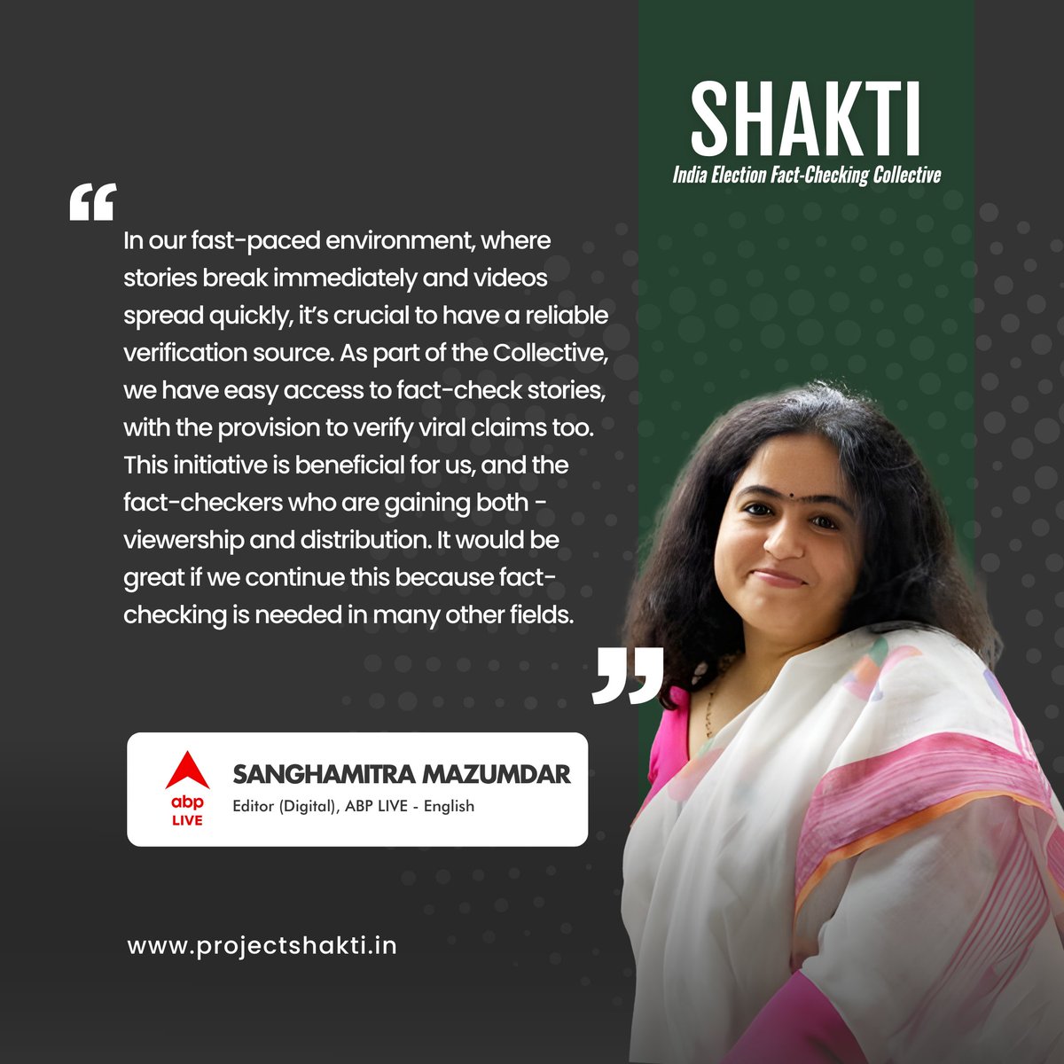 DataLEADS (@data_leads) on Twitter photo How has the Shakti Collective bolstered the fight against election misinformation? <a href="/sanghamitra_m/">sanghamitra mazumdar</a>, Editor - Digital <a href="/abplive/">ABP LIVE</a>, shares the impact of newsroom collaboration with fact-checkers for timely & accurate story verification <a href="/GoogleNewsInit/">Google News Initiative</a> <a href="/india_mca/">Misinformation Combat Alliance</a> #ShaktiCollective2024 How has the Shakti Collective bolstered the fight against election misinformation? <a href="/sanghamitra_m/">sanghamitra mazumdar</a>, Editor - Digital <a href="/abplive/">ABP LIVE</a>, shares the impact of newsroom collaboration with fact-checkers for timely & accurate story verification <a href="/GoogleNewsInit/">Google News Initiative</a> <a href="/india_mca/">Misinformation Combat Alliance</a> #ShaktiCollective2024