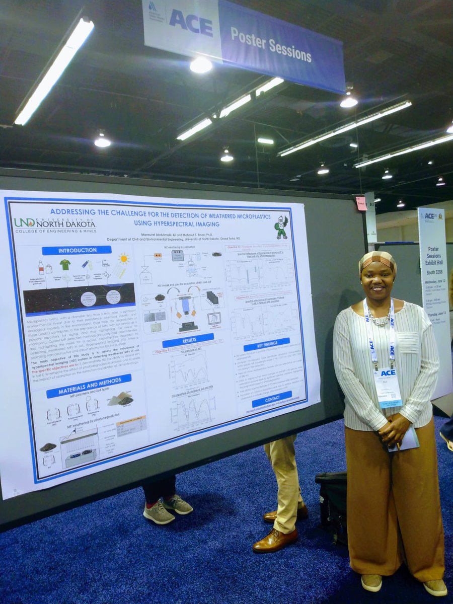 Mansurat Abdulmalik Ali did a great job representing UND at the AWWA's 2024 Annual Conference &amp; Expo (ACE 24)! We would like to thank AWWA for the conference travel support, UND College of Engineering and Mines, and Dr. Sattar Dorafshan!
<a href="/UofNorthDakota/">U of North Dakota</a>