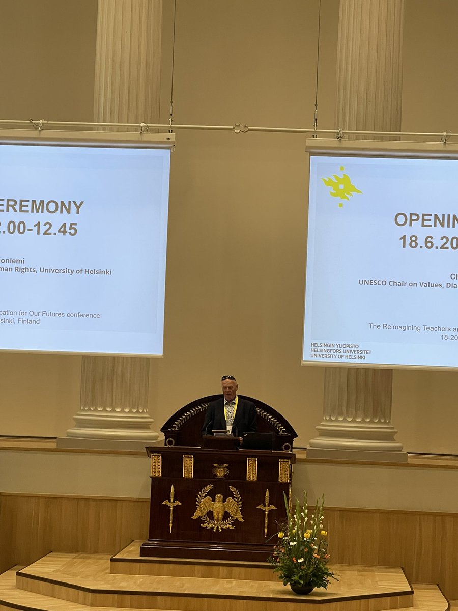 Reimagining Teachers and Teacher Education forOur Futures Pr.Arto Kallioniemi Co-organisedUnivof Helsinki and UNESCO Unof HelsinkiFinland today - Tue18 June Time: 4pm–6pmTitle: Education for Peace in MENA and Strengthening NewPartnerships Through Global Diplomatic Relation