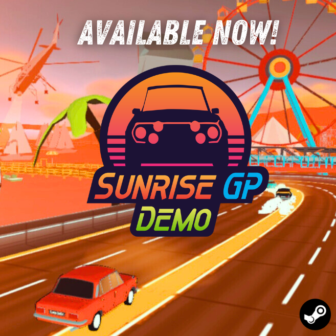 🌅 The Sunrise GP #demo has landed on #Steam! Check it out and soak in the chill, summer vibes! ☀️
The full game is coming soon to Steam and is already available on Switch and Xbox One.

Get it here: store.steampowered.com/app/2670800/Su…