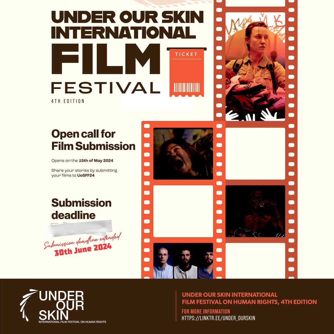 FILM SUBMISSION EXTENSION!

The open call for film submissions for the upcoming fourth edition of the Under Our Skin Film Festival has been extended to June 30, 2024.

Submit your films via filmfreeway.com/UnderOurSkinFe…

#filmcall #filmsubmission #culture #uos #uos2024 #uos2024loading