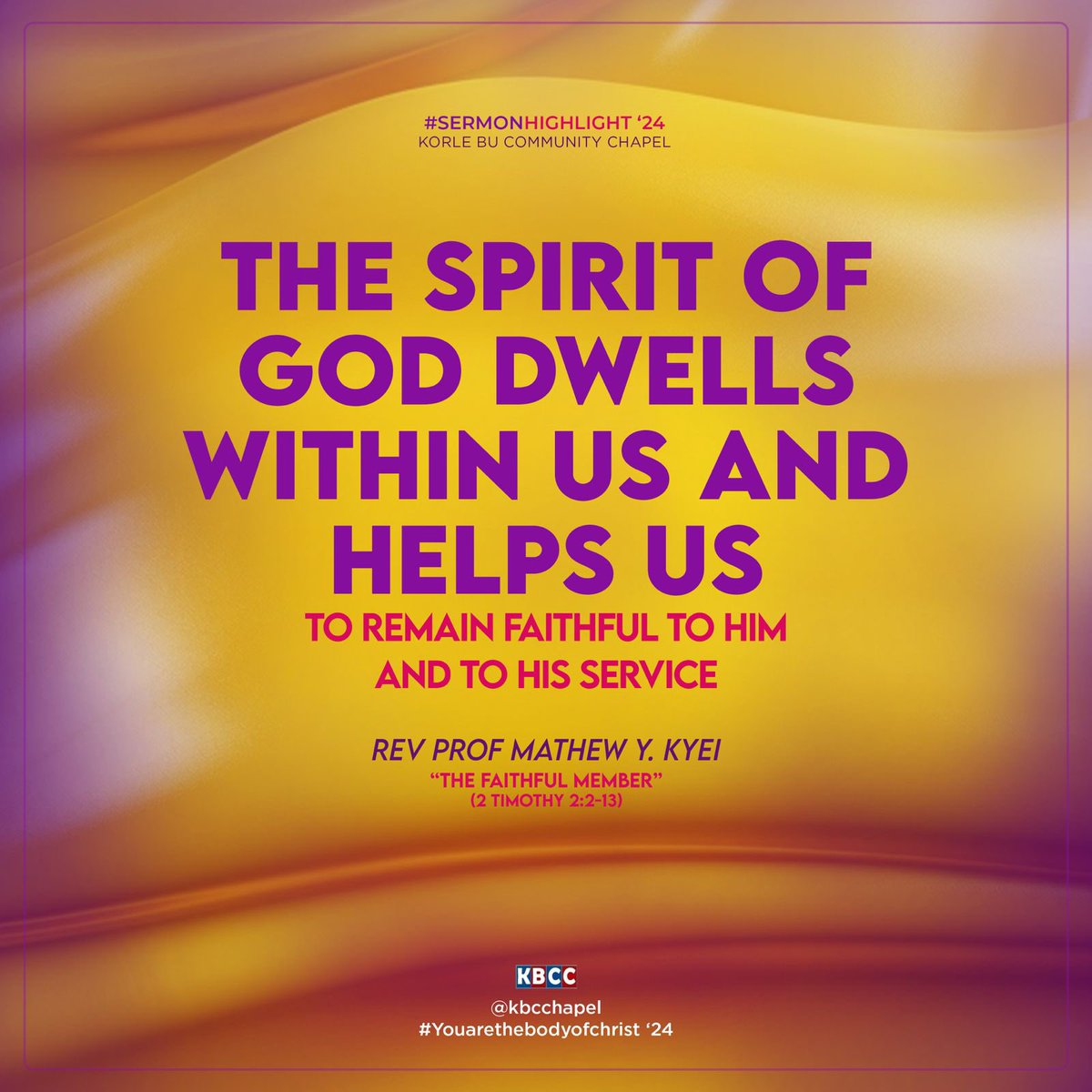 KBCChapel's tweet image. #YouAreTheBodyofChrist
#SermonHighlight 
#KBCC