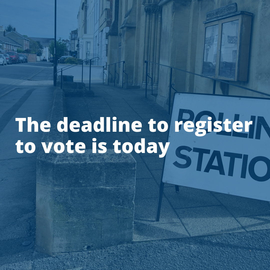 CitizensAdvice's tweet photo. If you want to vote in the #GeneralElection on 4 July you need to register by 11:59pm today.

It’s quick and easy to do.

You’ll be asked for your National Insurance number, but you can still register if you don’t have one. 

More here: https://t.co/sOWAvfMcGQ https://t.co/DwukPtQNnQ
