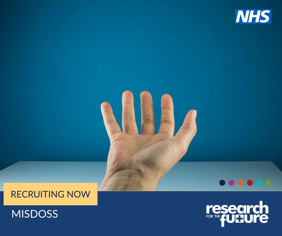 Research_Future's tweet image. 🔵 𝗥𝗲𝗰𝗿𝘂𝗶𝘁𝗶𝗻𝗴 𝗻𝗼𝘄 – MISDOSS
Healthy participants aged 40+ years to help develop an imaging system to measure oxygenation in the skin of the hands and better manage people with scleroderma.
Message us or visit:
researchforthefuture.org/studies/misdoss