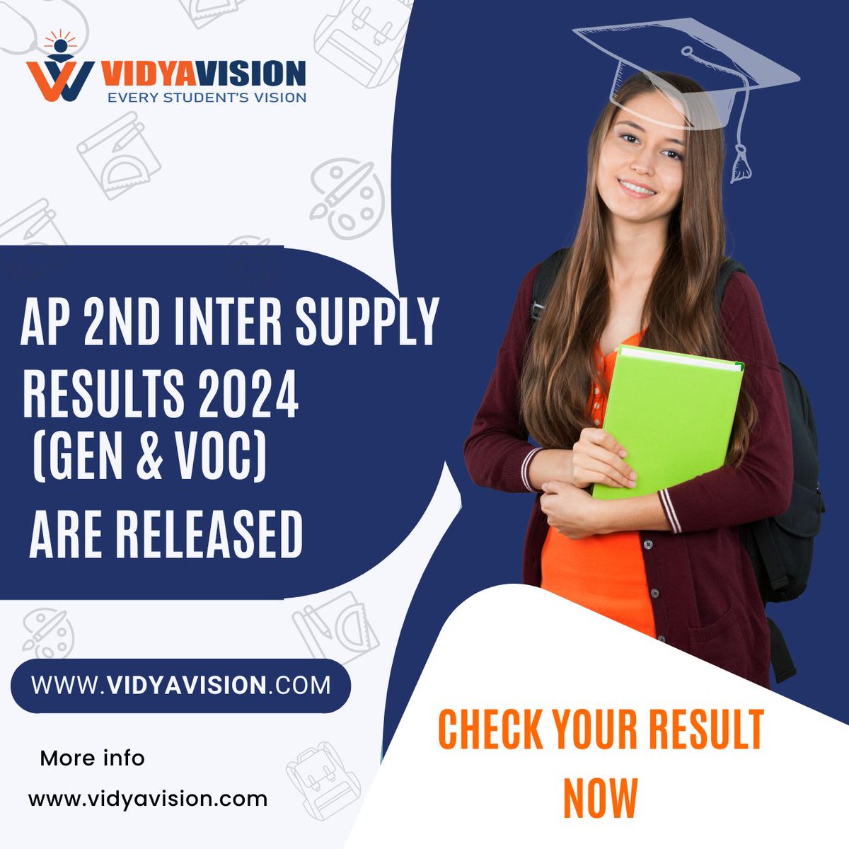 vidyavision_com's tweet image. AP 2nd Inter Supply Results 2024  (Gen &amp;amp; Voc) are released.
Check here - vidyavision.com/results/apinte…

or visit vidyavision.com to check your result

#apinter #apinterresults
#apinter2024results
#apintersupplyrresults #vidyavision