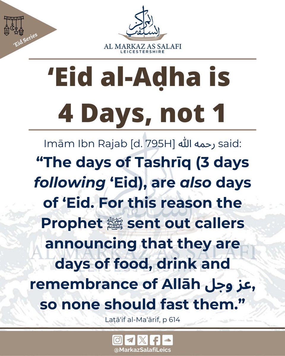 'Eid al-Aḍha is 4 Days, not 1
