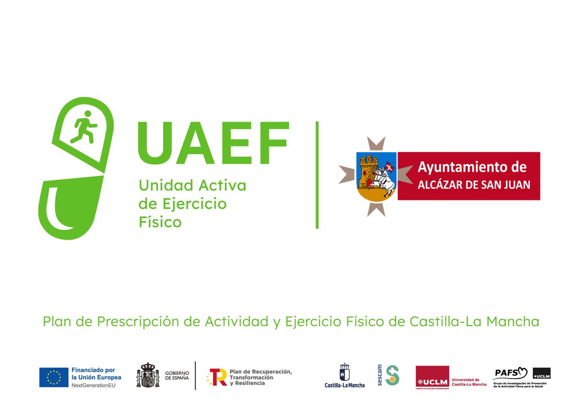 Grupo PAFS (@grupopafs) on Twitter photo Bienvenidos a la Unidad Activa de Ejercicio de #AlcazarDeSanJuan
Estamos disponibles en:
📌Polideportivo Municipal Vicente Paniagua. Segunda Planta. Avenida Pablo Iglesias
🗓️Visítanos: De Martes a Jueves: 8-15h y Viernes 15-22h
Contacta📩
uaefalcazardesanjuan@gmail.com
#UAEFCLM Bienvenidos a la Unidad Activa de Ejercicio de #AlcazarDeSanJuan
Estamos disponibles en:
📌Polideportivo Municipal Vicente Paniagua. Segunda Planta. Avenida Pablo Iglesias
🗓️Visítanos: De Martes a Jueves: 8-15h y Viernes 15-22h
Contacta📩
uaefalcazardesanjuan@gmail.com
#UAEFCLM
