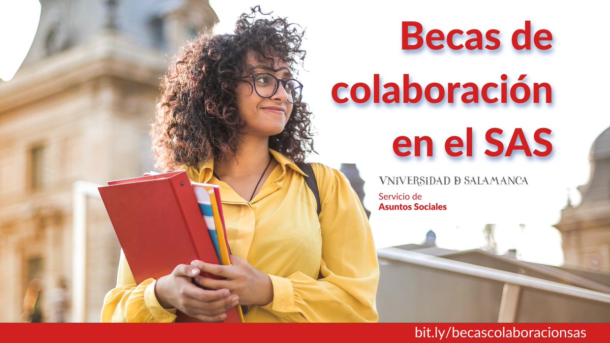 Mañana se abre el plazo para solicitar las becas de colaboración en el Servicio de Asuntos Sociales (hasta el 24 de julio).
Toda la información aquí: sas.usal.es/becas-de-colab…
