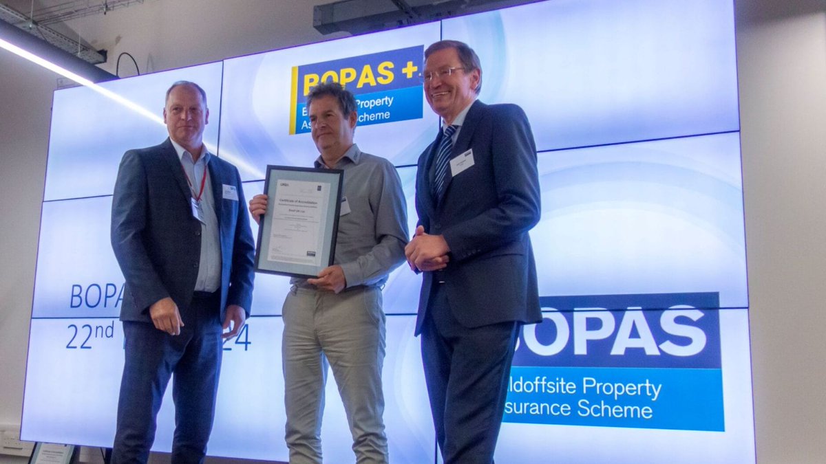 StreifUK's tweet image. ✨ Exciting News! ✨  

We at Streif UK have achieved @BOPASorg certification for our innovative offsite manufactured timber closed panel building system. 

Read more about our BOPAS certification: buff.ly/4bgcJ9C
 
#BOPAS #OffsiteConstruction #StreifUK