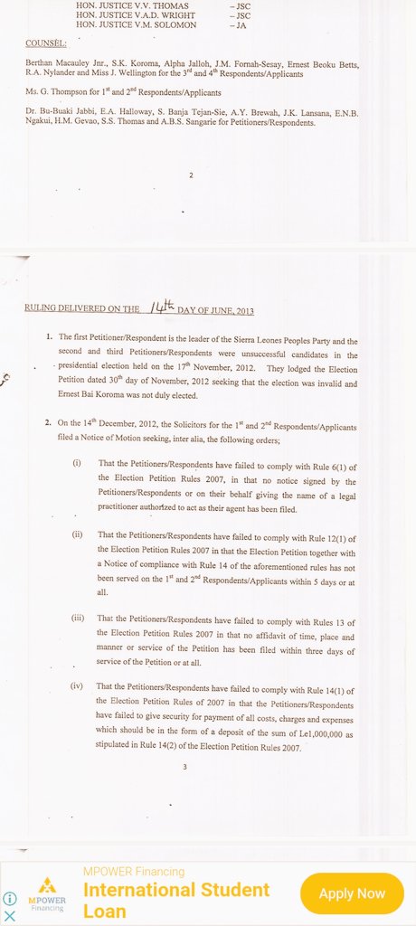 TambaBio's tweet photo. @Alkaydprince @SoeMarrah Me ask your tell your political leaders to said the trust . During the 2012 election SLPP took theirs matter to court, what was the outcome?  This what you guys failed to do instead you try to marginalized the court as political jusrisdiction. Remove your blind Len bro. https://t.co/7vauGGBoz0